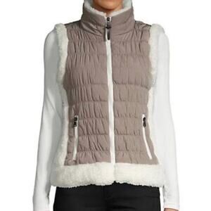 Calvin Klein Puffer Vest Sherpa Performance Sz‎ S full zip versatile